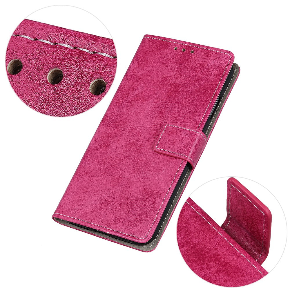 iPhone 12 Pro Max - Vintage Etui Wildleder Optik pink