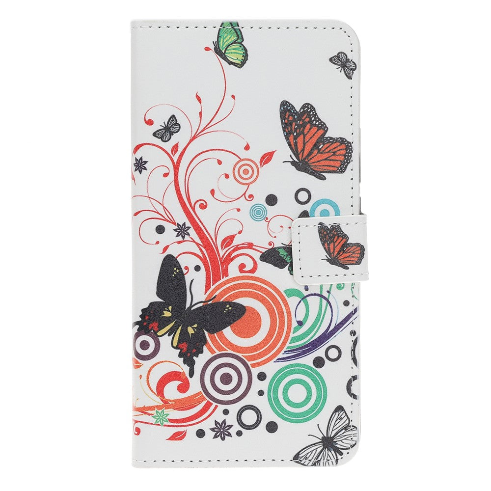 iPhone XS Max - Leder Hülle Schmetterling weiss