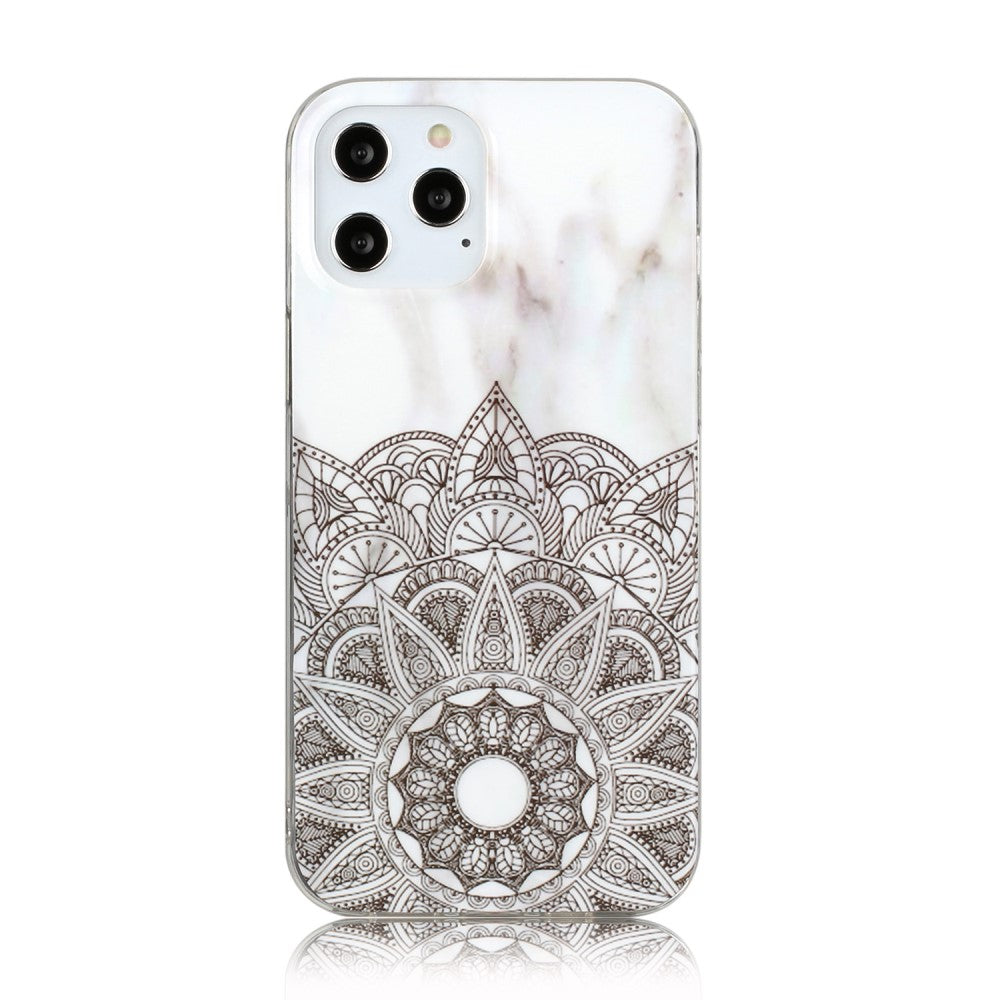 iPhone 12 / 12 Pro - Softes Silikon Gummi Case Marble Mandala