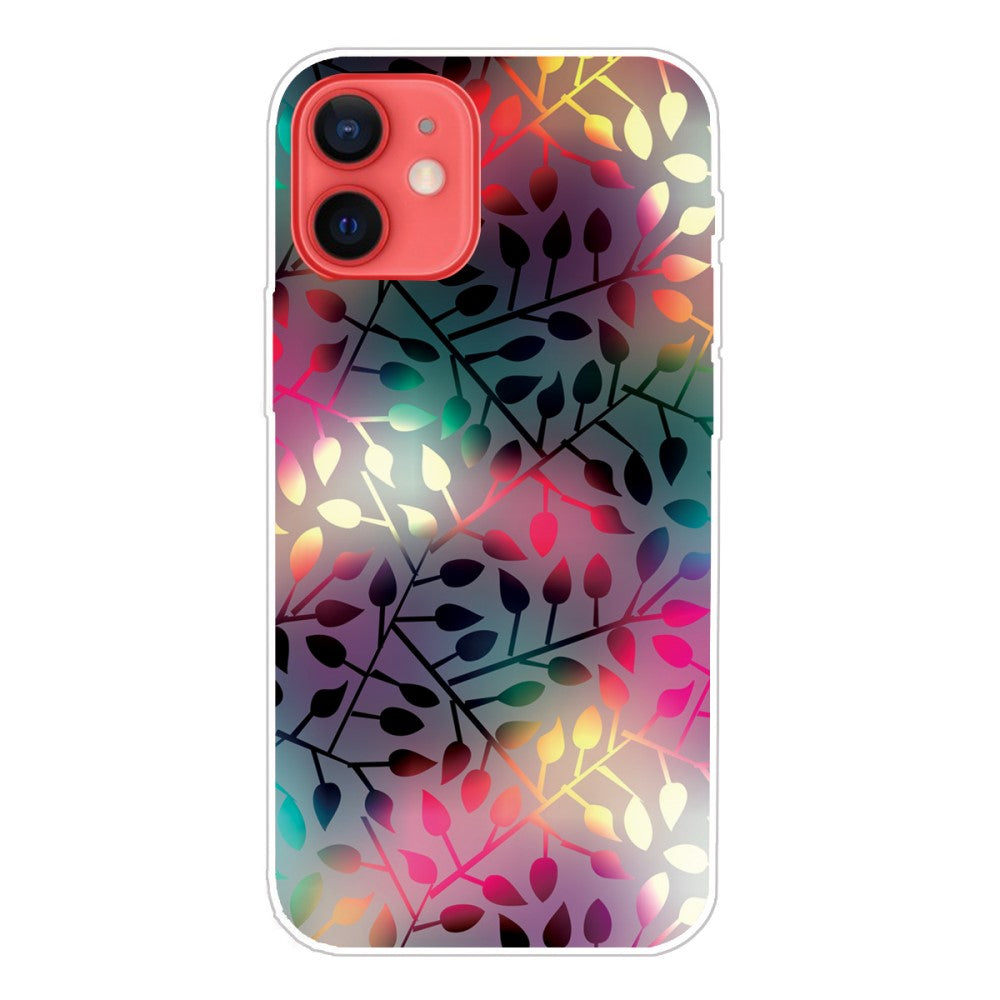 iPhone 13 mini - Softes Silikon Gummi Case Blätter