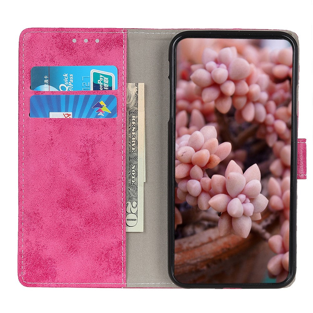 iPhone 13 Pro Max - Vintage Etui Wildleder Optik pink