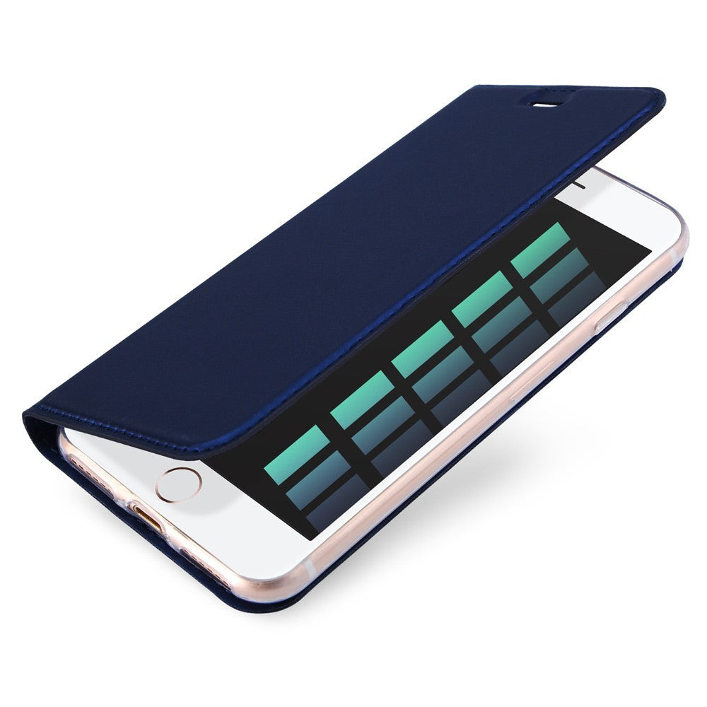 iPhone 8 / 7 - Dux Ducis Leder Flip Folio Case dunkelblau