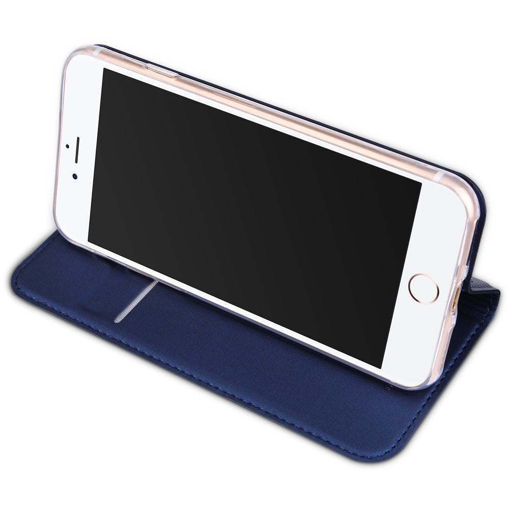 iPhone 8 / 7 - Dux Ducis Leder Flip Folio Case dunkelblau