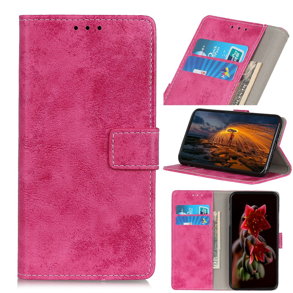 Galaxy Note 20 - Vintage Etui Wildleder Optik pink