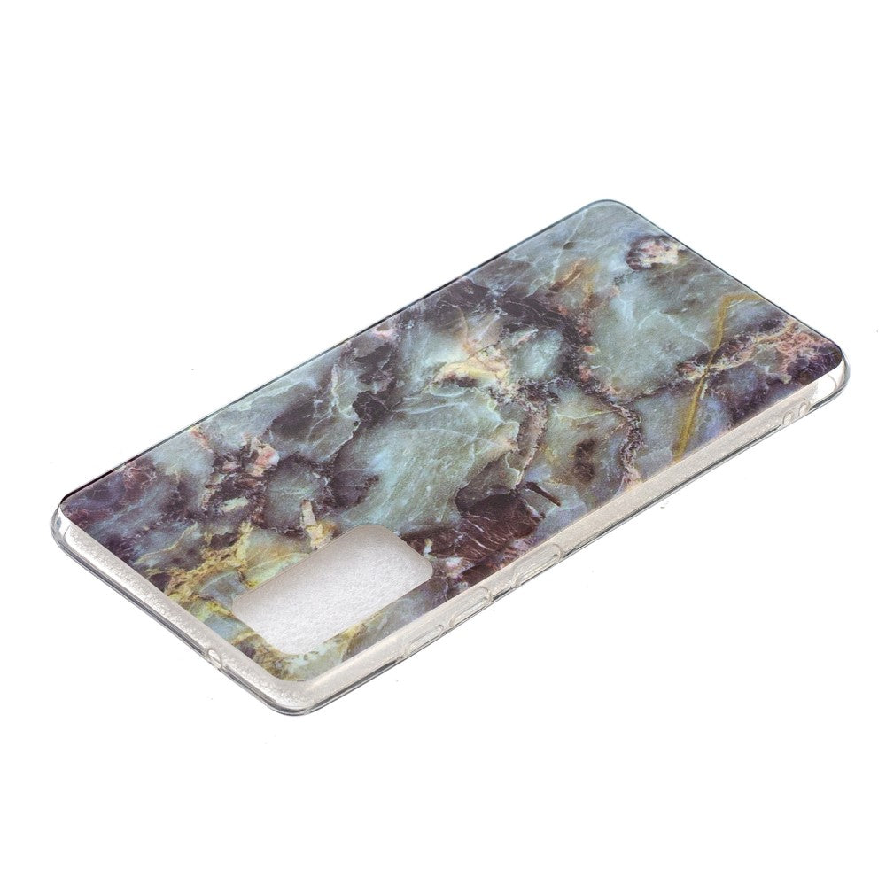 Galaxy A50 - Softes Silikon Gummi Case cyan Marble
