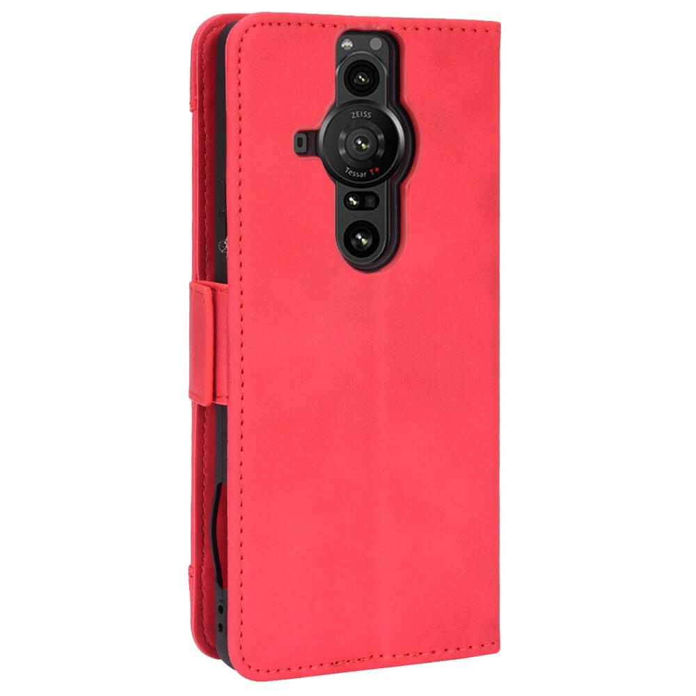 Sony Xperia PRO-I - Etui mit vielen Kartenfächer rot