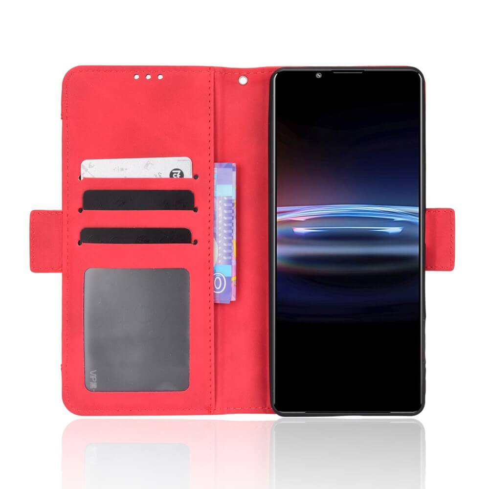 Sony Xperia PRO-I - Etui mit vielen Kartenfächer rot