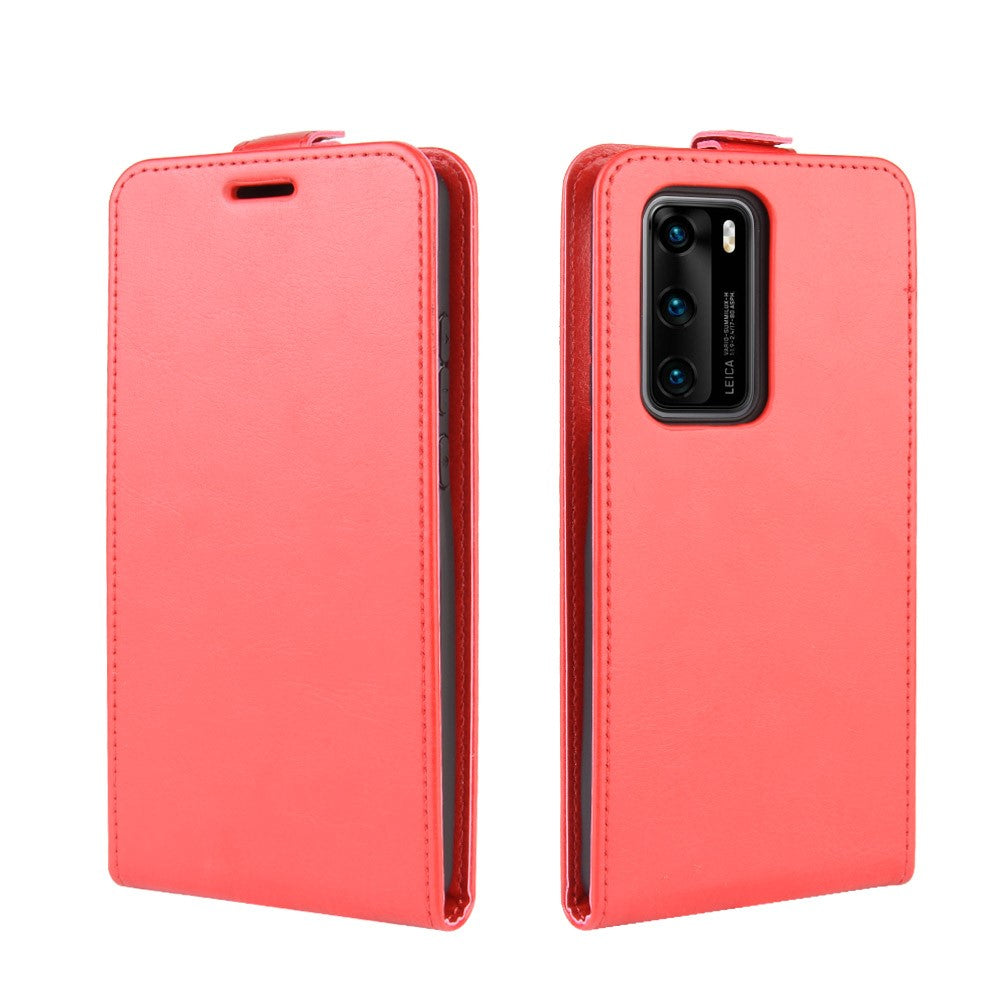Huawei P40 - Klassisches Flip Case vertikal rot