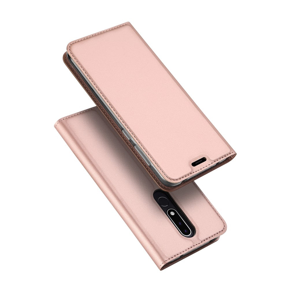 Nokia 3.1 Plus - Dux Ducis Leder Flip Folio Case roségold
