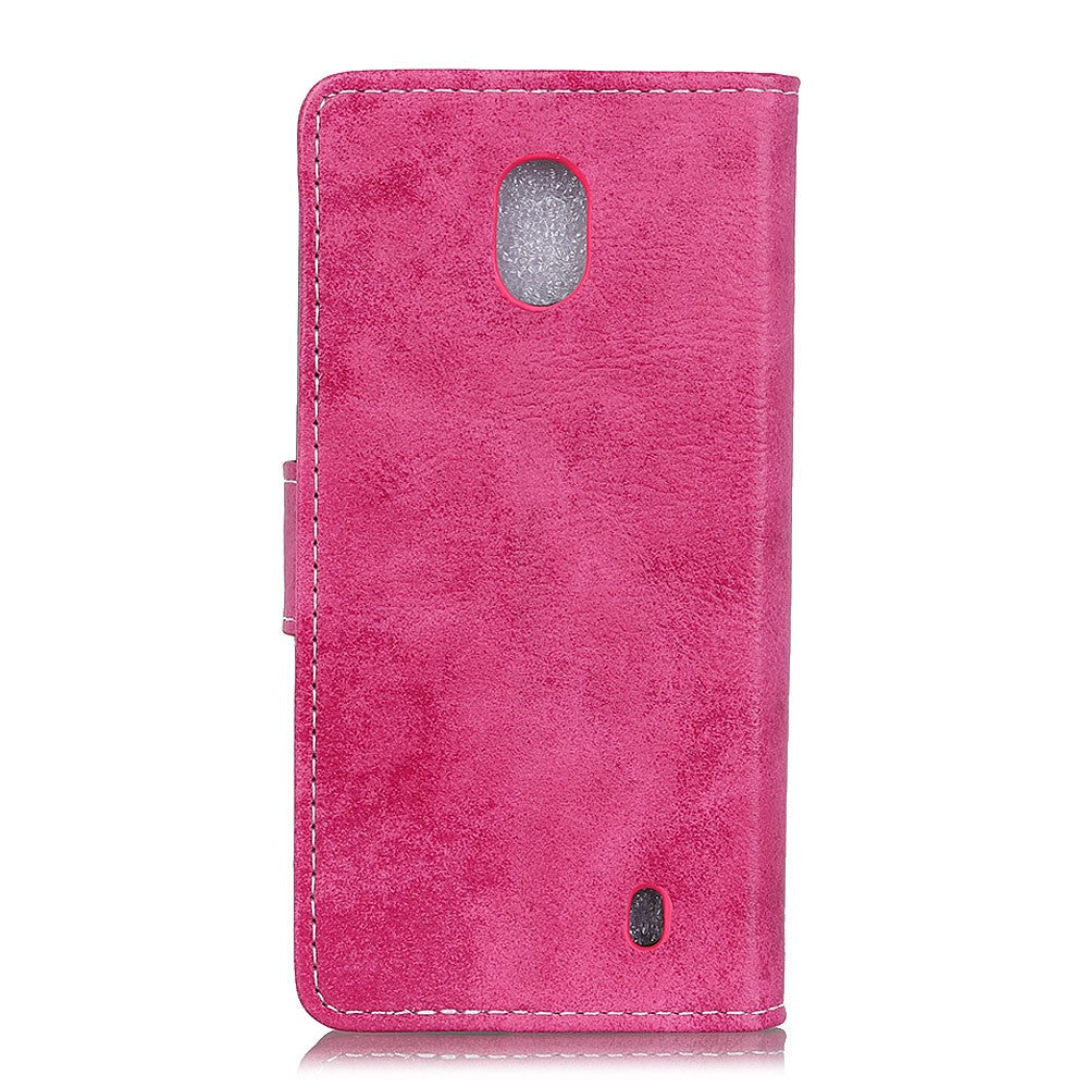 Nokia 2.2 - Vintage Leder Hülle in Wildleder Optik pink