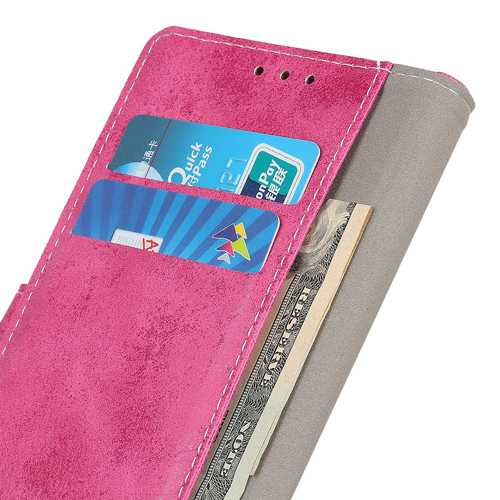 Nokia 2.2 - Vintage Leder Hülle in Wildleder Optik pink