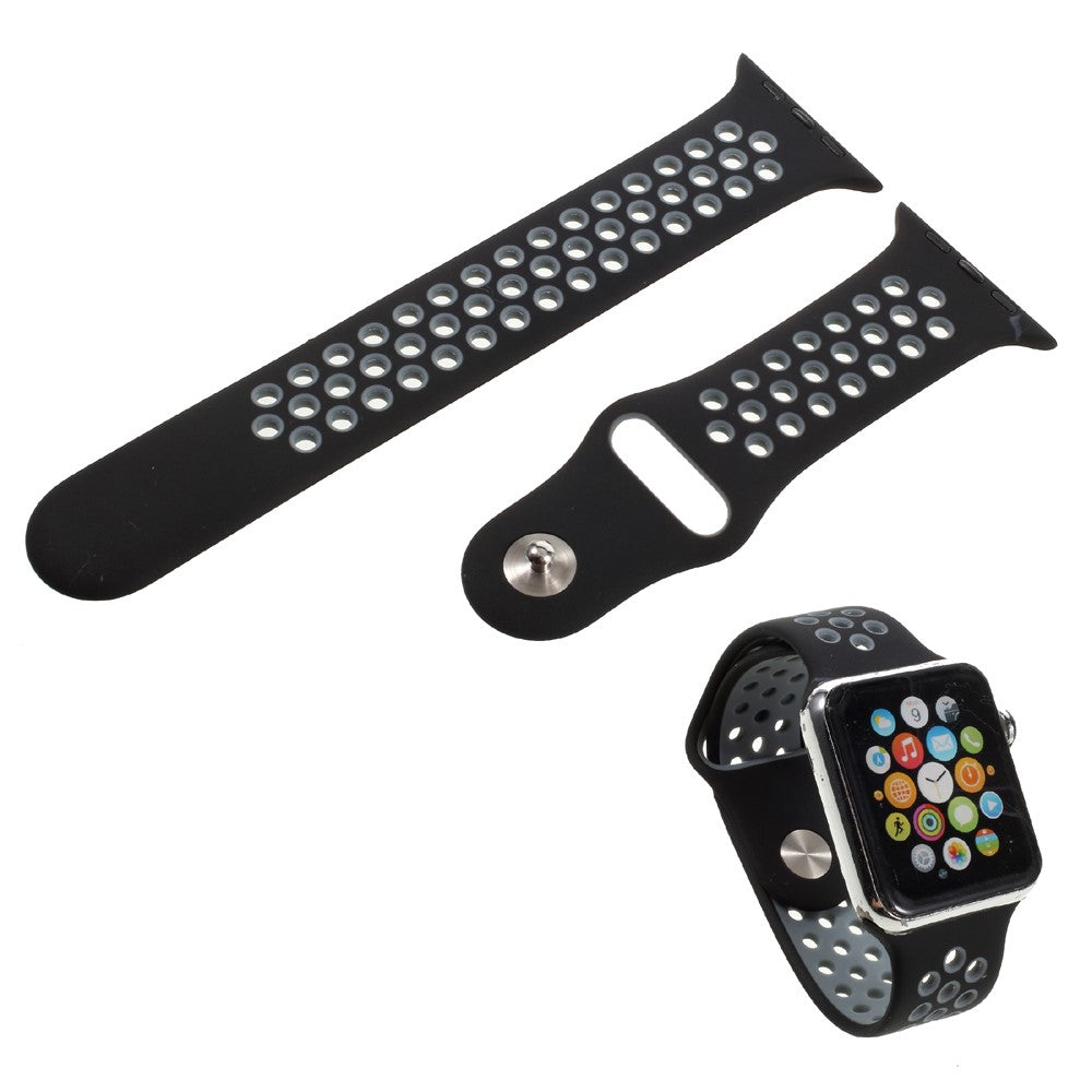 Apple Watch 38 / 40mm - Sportarmband aus Silikon gelöchert schwarz