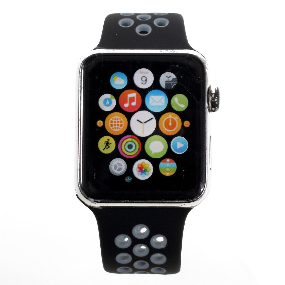 Apple Watch 38 / 40mm - Sportarmband aus Silikon gelöchert schwarz