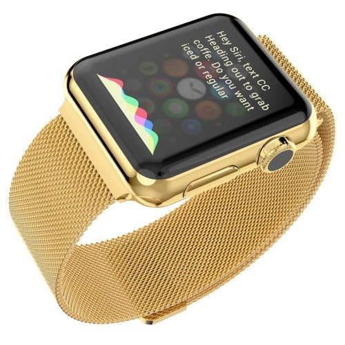 Apple Watch 42/44/45/49mm - Milanaise Edelstahl Armband gold