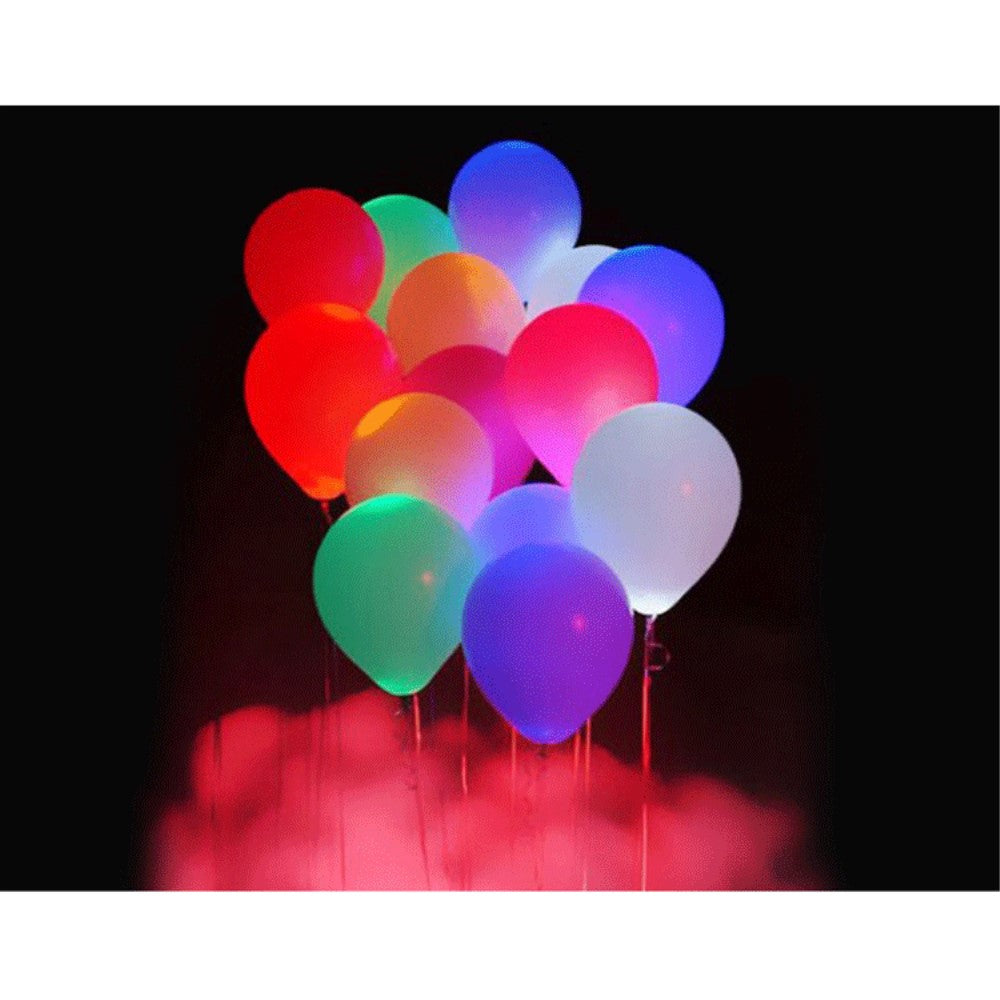 24 Stück Luftballons farbig mit LED Licht