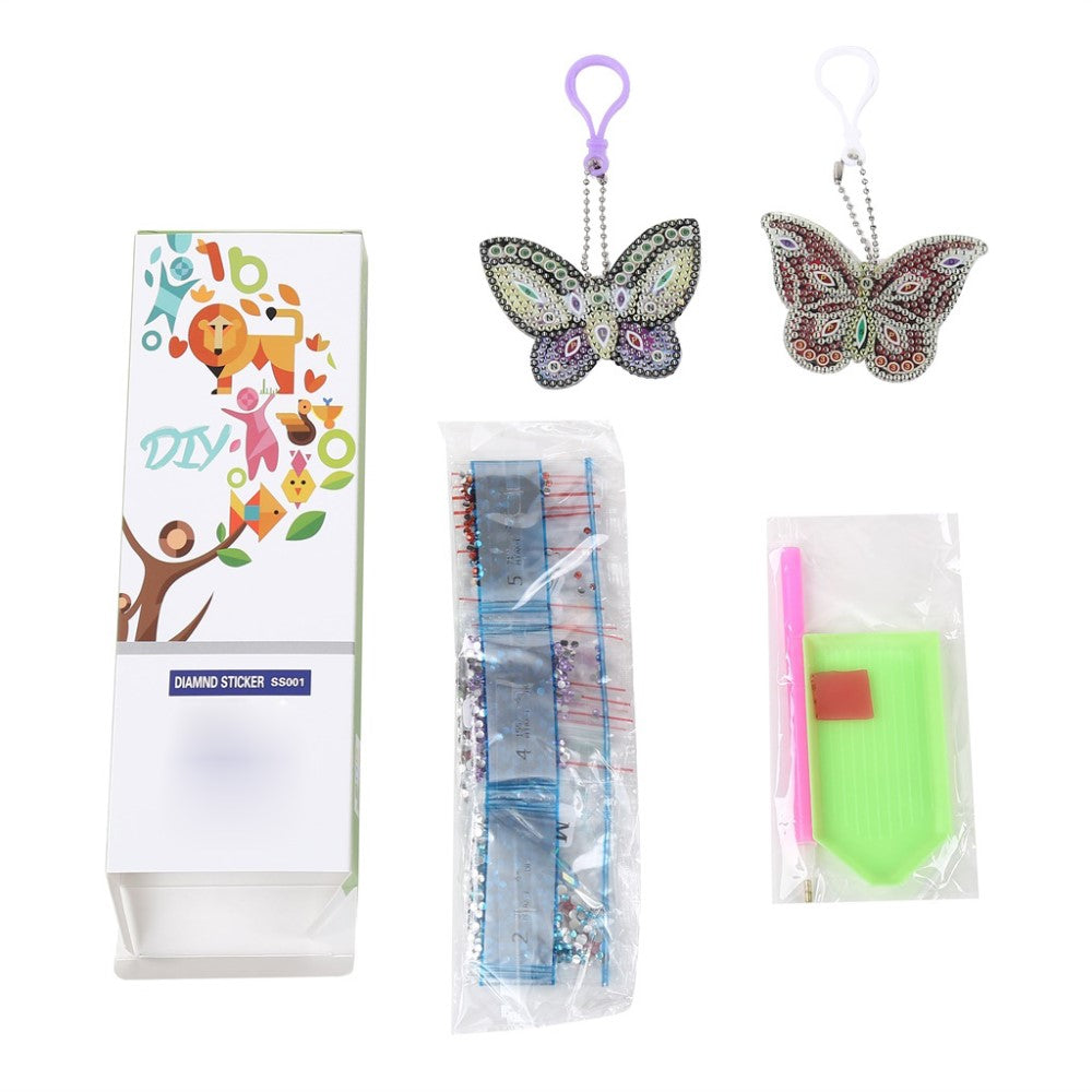 DIY Bastel-Set Glitzer Strasssteine Anhänger Schmetterlinge