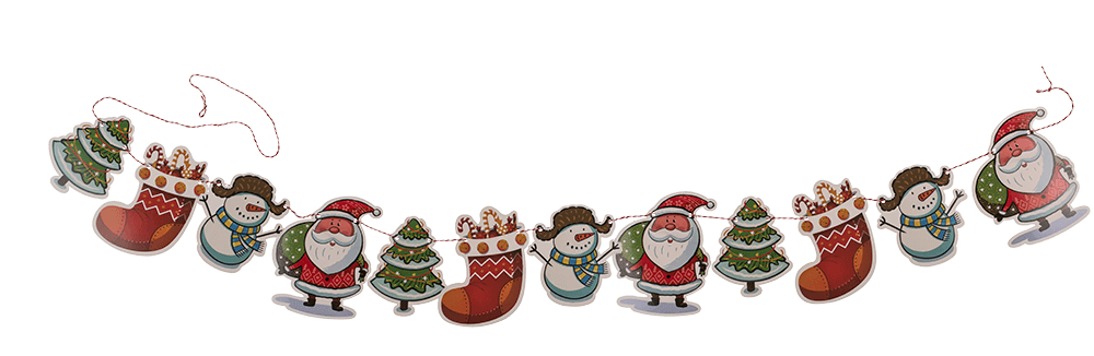 2 Stk Papier-Girlande Weihnachten