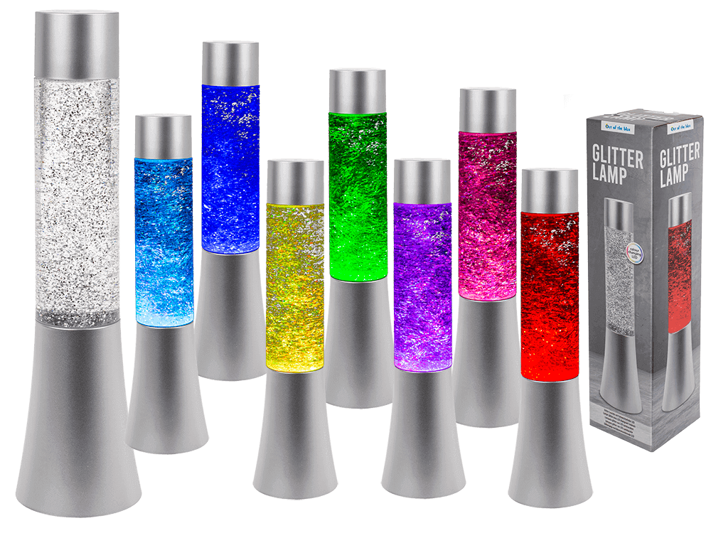 Glitter- Lavalampe mit farbwechselnder LED
