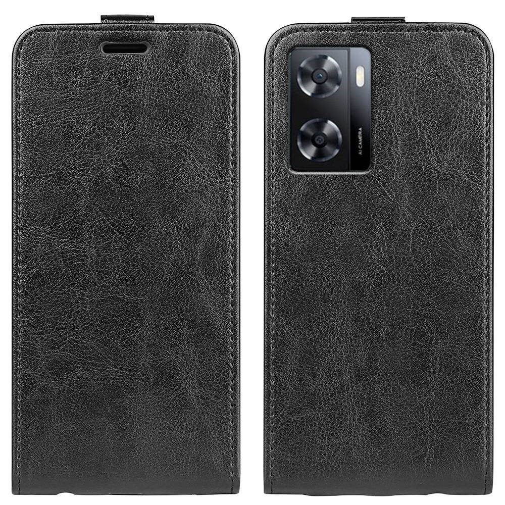 OPPO A57s - Klassisches Flip Case vertikal schwarz