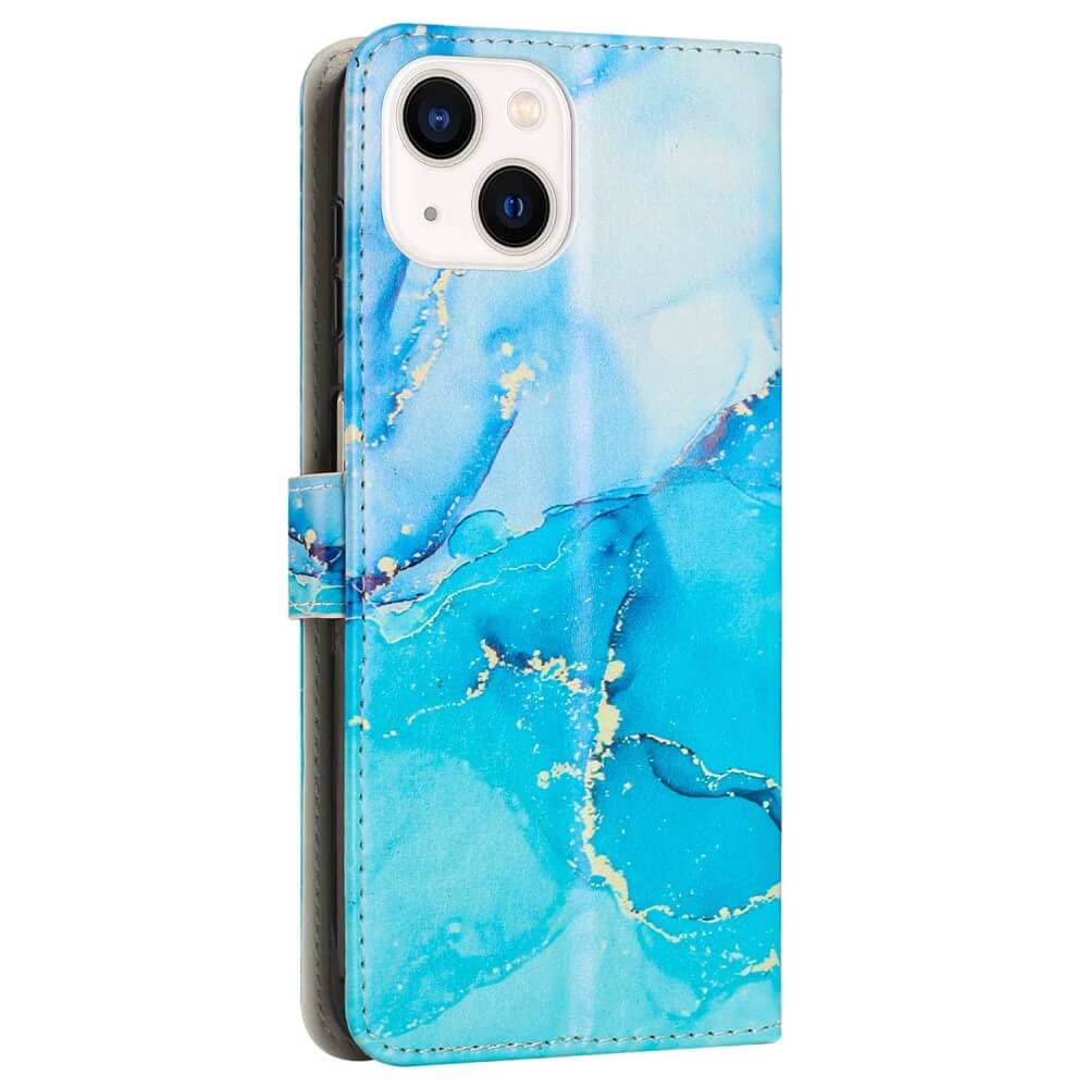 iPhone 14 - Leder Hülle blue Marble