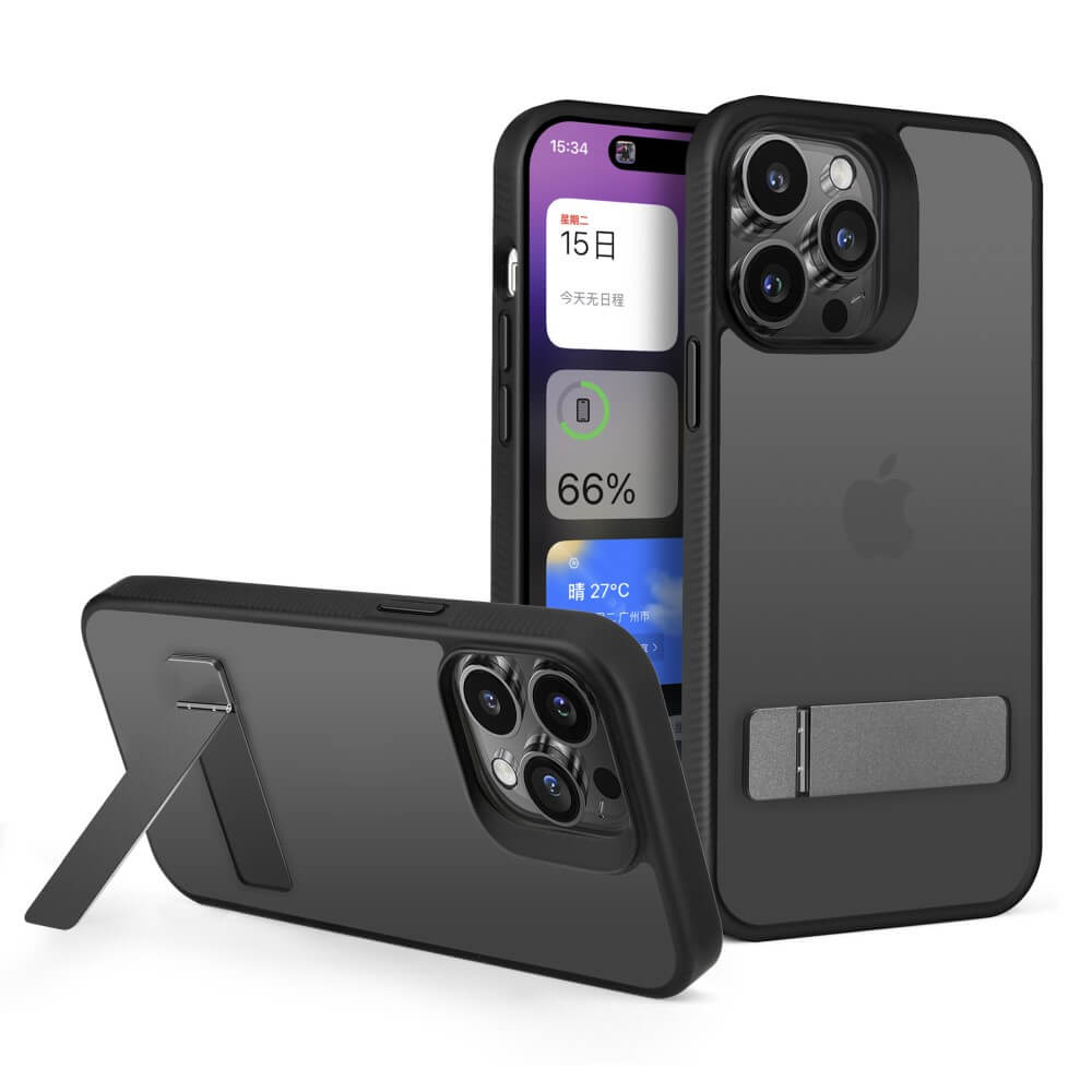 iPhone 15 Pro - G Style Backcase mit Kickstand schwarz