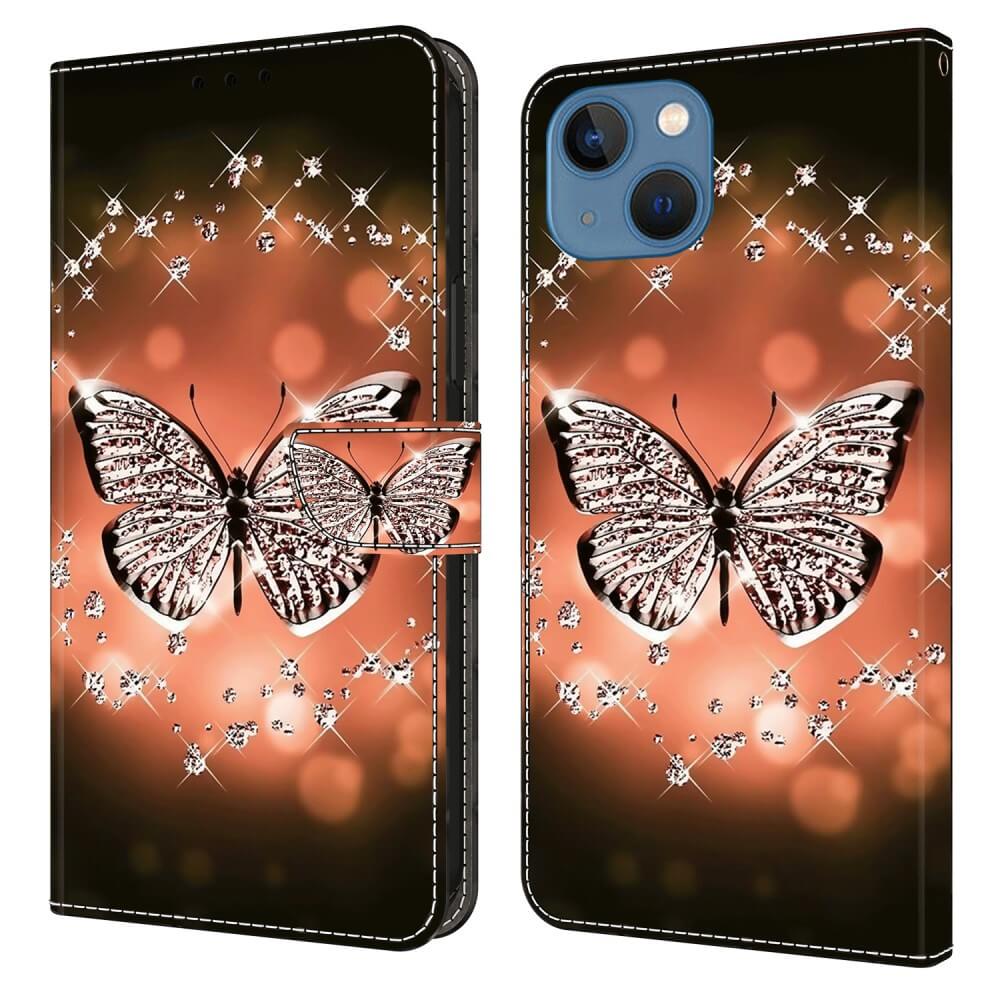 iPhone 15 Plus - 3D-Effekt Hülle Etui Crystal Butterfly