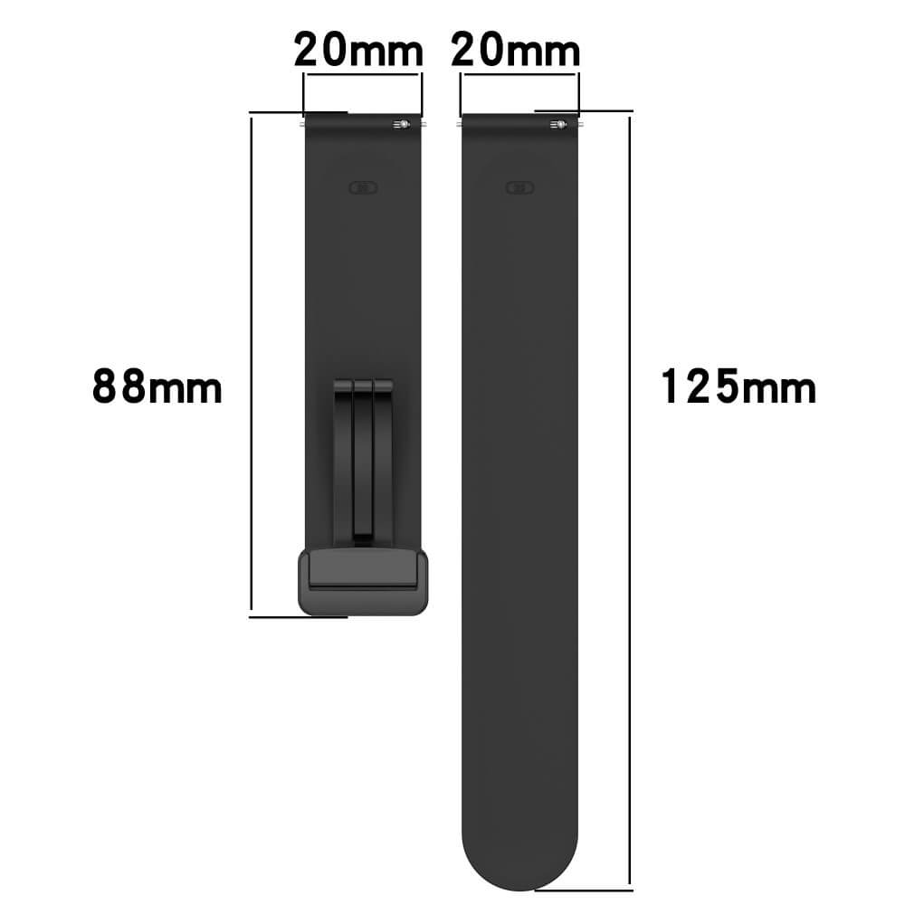 Silikon Ersatzarmband 20mm schwarz