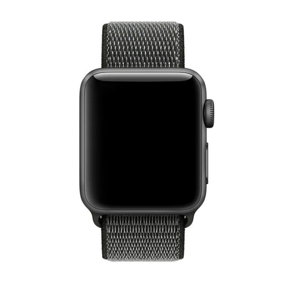 Apple Watch 42/44/45/49mm - Nylon Armband mit Klettverschluss Armee grün