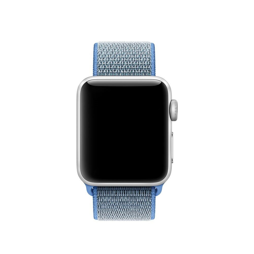 Apple Watch 42/44/45/49mm - Nylon Armband mit Klettverschluss hellblau
