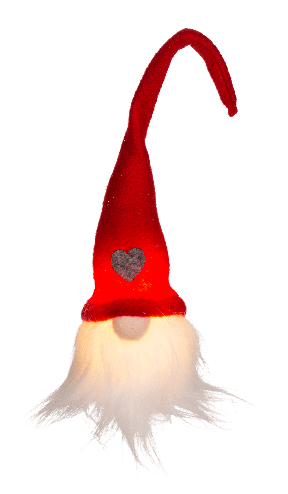 Weihnachtswichtel mit LED zum Aufhängen rot