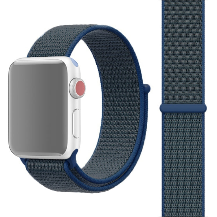 Apple Watch 38/40/41mm - Nylon Armband mit Klettverschluss blau-grün