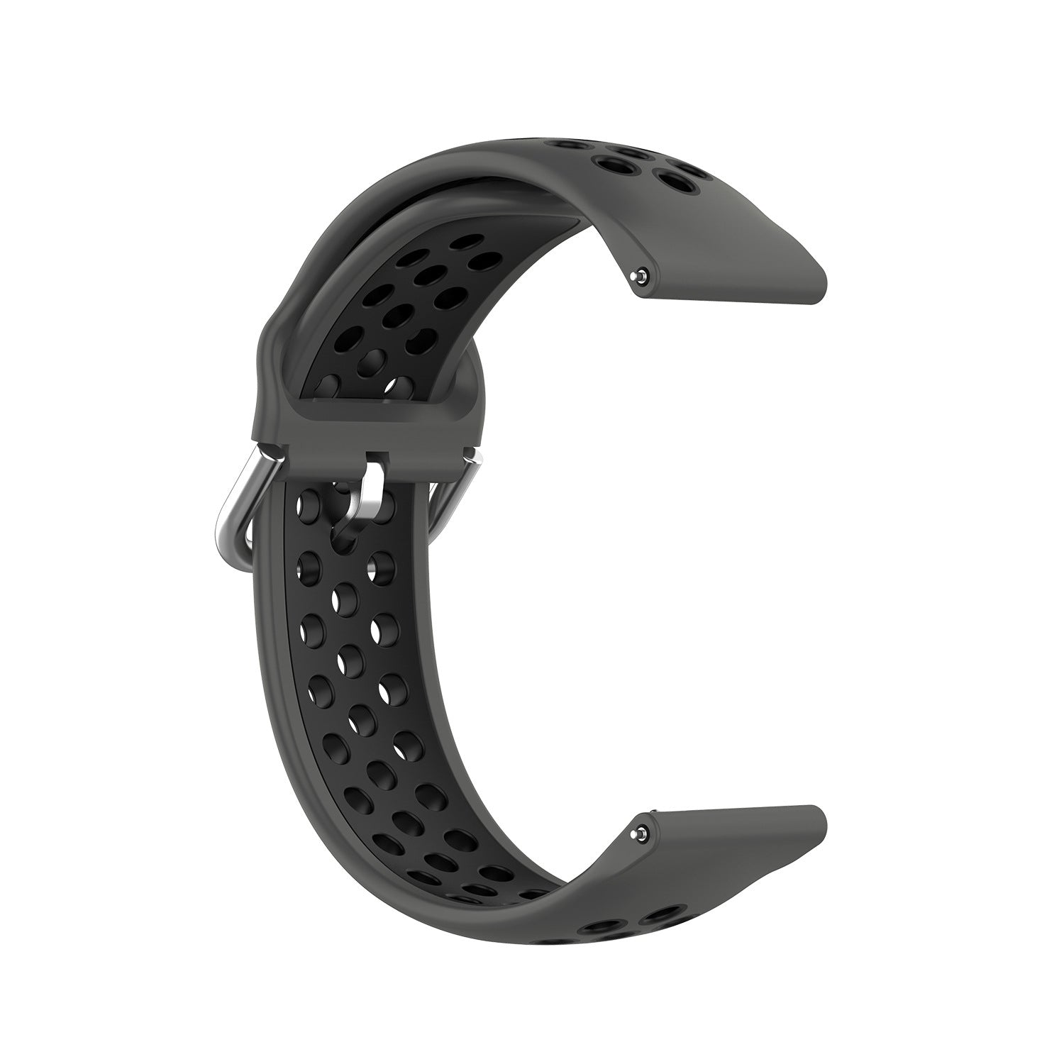 20mm Silikon Sportarmband gelöchert schwarz