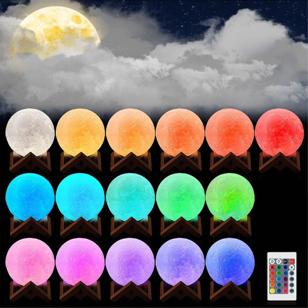Multicolor LED Mondlampe dimmbar 3D 15CM