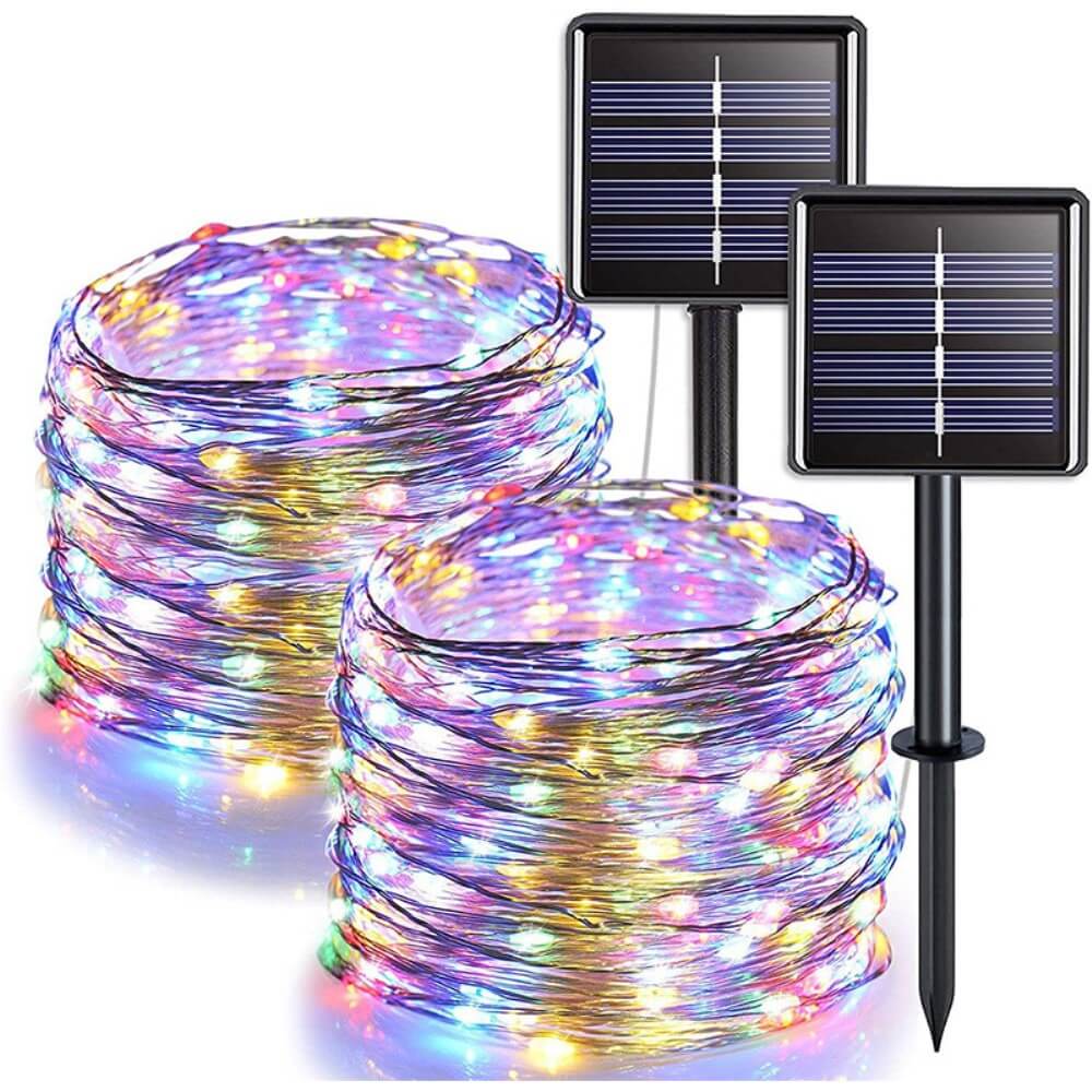 32m Solar Draht- Lichterkette Multicolor